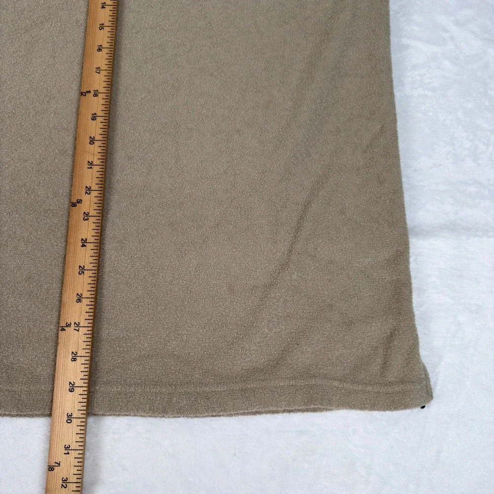 Ashworth Mens XL Fits 3XL V-Neck Golf Pullover Tan Long Sleeve Textured Fleece